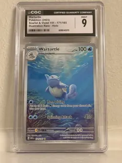 Wartortle S&V 151 171/165 Illustration Rare Pokemon TCG English CGC 9 Mint - Image 1