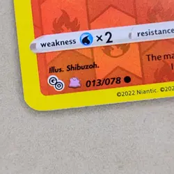 Numel Peelable Ditto Reverse Holo Pokemon Go TCG Card 013/078 Unpeeled Near Mint - Image 2