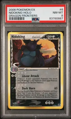 PSA 8 Nidoking 6 Holo ex Dragon Frontiers Pokemon TCG 2006 Vintage Near Mint NM - Image 1