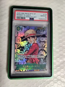 2025 ONE PIECE JPN OP13-CARRYING ON HIS WILL #118 MONKEY D. LUFFY PSA 10 - Image 1