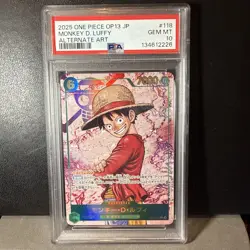 2025 ONE PIECE JPN OP13-CARRYING ON HIS WILL #118 MONKEY D. LUFFY PSA 10 - Image 2