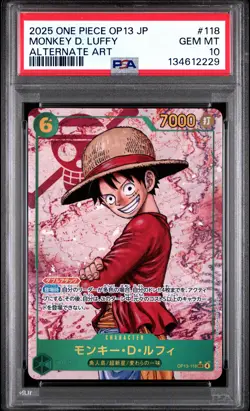 2025 ONE PIECE JPN OP13-CARRYING ON HIS WILL #118 MONKEY D. LUFFY PSA 10 - Image 1
