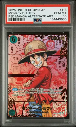 2025 ONE PIECE JPN OP13-CARRYING ON HIS WILL #118 MONKEY D. LUFFY PSA 10 - Image 1