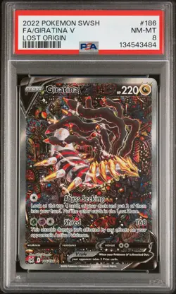 2022 POKEMON SWORD & SHIELD LOST ORIGIN #186 FULL ART/GIRATINA V PSA 8 - Image 1