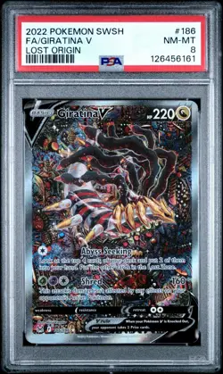 PSA 8 2022 POKEMON SWORD & SHIELD LOST ORIGIN #186 FULL ART/GIRATINA V - Image 1
