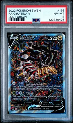 2022 POKEMON SWORD & SHIELD LOST ORIGIN #186 FULL ART/GIRATINA V PSA 8 - Image 1