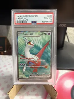 Pokemon Latias EX TCG Full Art Ultra Rare Card 220/191 Surging Sparks PSA 10 - Image 1