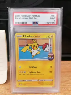 POKEMON FUTSAL PIKACHU ON THE BALL #001 2020 PSA 9 - Image 4