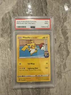 2020 POKEMON FUTSAL #001 PIKACHU ON THE BALL PSA 9 - Image 1