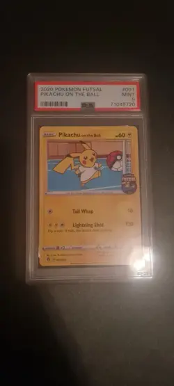 2020 POKEMON FUTSAL #001 PIKACHU ON THE BALL PSA 9 - Image 1