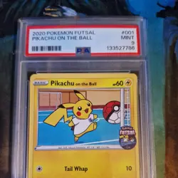 2020 POKEMON FUTSAL #001 PIKACHU ON THE BALL PSA 9 - Image 2