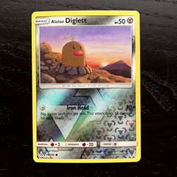 Diglett 78/156 Pokemon Ultra Prism Sun & Moon Reverse Holo Common Card NM - Image 1