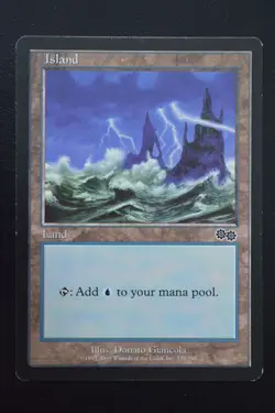 Magic The Gathering MTG ISLAND (335) Urza's Saga LP Lightly Played - Image 1