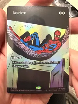 Reprieve 0005 Borderless Spider Man MTG Magic The Gathering Card NM - Image 1