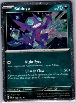 Sableye (Cosmos Holo) 136/193 Miscellaneous Cards & Products - Pokemon Card - NM - Image 1