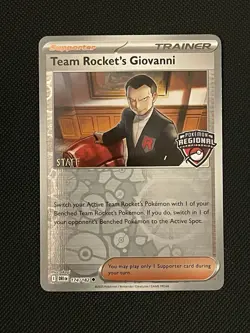 Pokemon TCG Team Rocket’s Giovanni Regional Promo Staff Stamped - Image 1