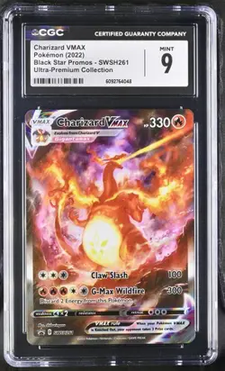 CGC 9 CHARIZARD VMAX SWSH261 BLACK STAR PROMO UPC POKEMON MINT - Image 1