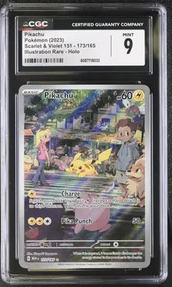 CGC 9 PIKACHU 173 SCARLET & VIOLET 151 ART RARE POKEMON MINT - Image 1