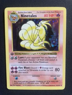 Ninetales 1st Edition 12/102 - Pokemon 1st Edition Base Set (Shadowless) Holo - Image 1