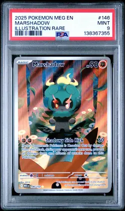 2025 POKEMON MEG EN-MEGA EVOLUTION ILLUSTRATION RARE #146 MARSHADOW PSA 9 - Image 1