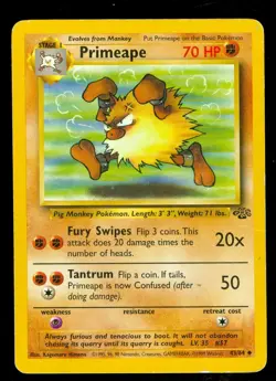 Pokemon PRIMEAPE 43/64 Jungle - - HEAVY PLAY - Image 1