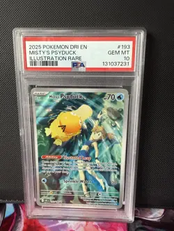 Pokemon TCG Misty's Psyduck Destined Rivals 193/182 Illustration Rare PSA 10 - Image 1