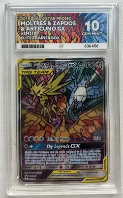 SM210 Moltres Zapdos & Articuno GX | ETB Promo Card | ACE 10 Graded Pokemon - Image 1