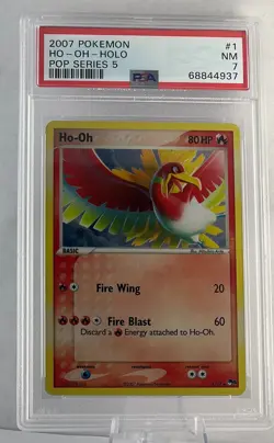 HO-OH Holo 1 2007 Pokemon Pop Series 5 PSA 7 - Image 1