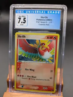 2007 Pokemon POP Series 5 Ho-Oh Holo #1 CGC 7.5 Error Insufficient Ink - Image 1