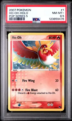 2007 POKEMON POP SERIES 5 #1 HO-OH-HOLO PSA 8.5 - Image 1