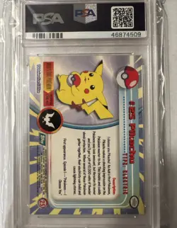 1999 Topps Pokemon TV Pikachu PSA 8, #25 Pikachu Base Topps TV Show Card⚡ - Image 2