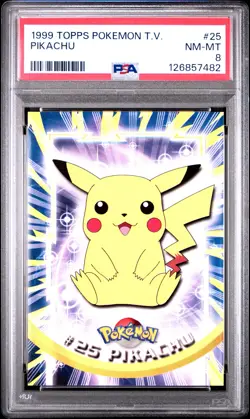 1999 TOPPS POKEMON TV #25 PIKACHU PSA 8 - Image 1