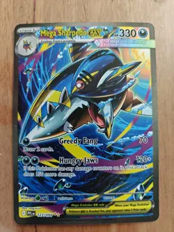 Mega Sharpedo ex 127/094 Pokemon Phantasmal Flames Special Illustration Rare NM - Image 1