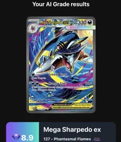 Pokemon Phantasmal Flames Mega Sharpedo Ex Special Illustration Rare 127/094 NM - Image 1