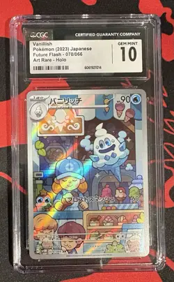 💎 CGC 10 GEM MINT 💎 Vanillish Art Rare Holo Pokemon 070/066 Future Flash Sv4M - Image 1
