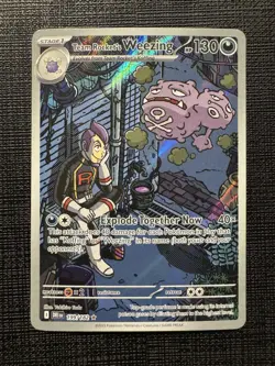 Pokemon TCG Team Rocket’s Weezing 199/182 Destined Rivals Illustration Rare NM - Image 1