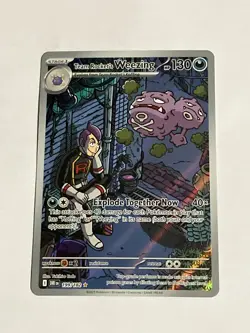 Pokemon TCG Team Rocket’s Weezing 199/182 Destined Rivals Illustration Rare NM - Image 1