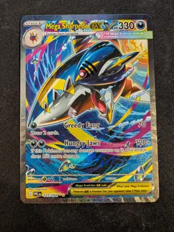 Mega Sharpedo ex 127/094 Special Illustration Rare Phantasmal Flames Pokemon TCG - Image 1