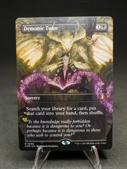 Demonic Tutor (Borderless) Commander Masters Regular NM - Image 1