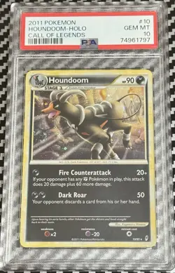 2011 Pokemon Call of Legends #10 Houndoom Holo PSA 10 Card GEM MINT! Rare Pop 19 - Image 1
