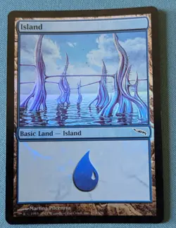 MTG Island (293) FOIL Mirrodin NM Basic Land - Image 1