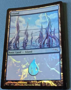 MTG Island (293) FOIL Mirrodin NM Basic Land - Image 2