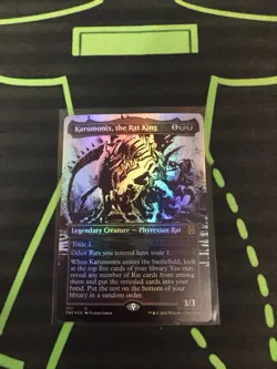 MTG Magic The Gathering Karumonix, The Rat King Foil ONE Rare Borderless Manga - Image 1