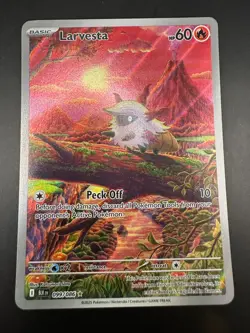 Pokemon TCG Black Bolt Larvesta Illustration Rare 099/086 English Card - Image 1