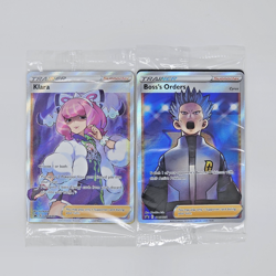 Pokemon SEALED Boss's Orders Cyrus SWSH251 + Klara SWSH302 Promo Full Art - Image 1