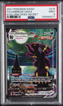 2021 POKEMON SWORD & SHIELD EVOLVING SKIES SECRET FULL ART/UMBREON VMAX PSA 9 - Image 1