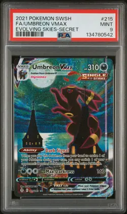 2021 POKEMON SWORD & SHIELD EVOLVING SKIES SECRET FULL ART/UMBREON VMAX PSA 9 - Image 1