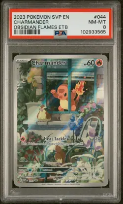Pokemon TCG Charmander 044 Sv: Scarlet & Violet Black Star Promo Card Holo PSA 8 - Image 1