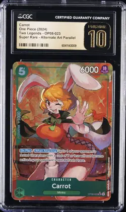2024 ONE PIECE OP08-TWO LEGENDS ALTERNATE ART #023 CARROT CGC 10 PERFECT - Image 1