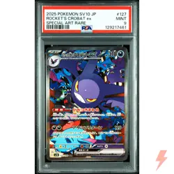 PSA 9 Team Rocket's Crobat ex SAR 127/098 SV10 Pokemon Card Japanese 2025 #6CU - Image 1